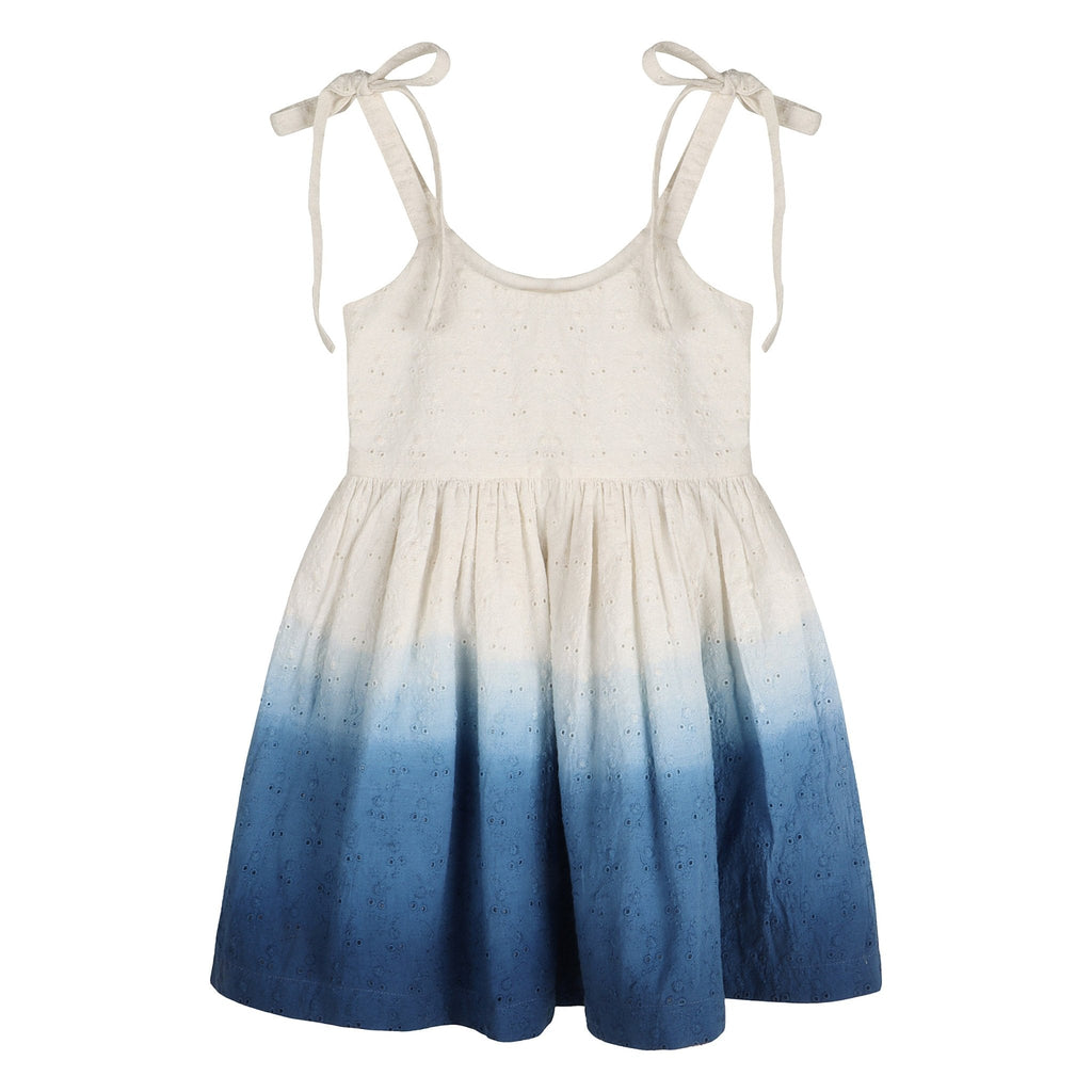 Ocean Ombre Nautical Schiffli | Hand-Dyed 100% Cotton Dress
